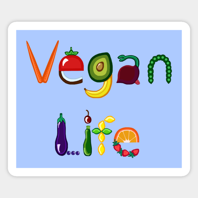 Vegan Life Sticker by Art by Deborah Camp